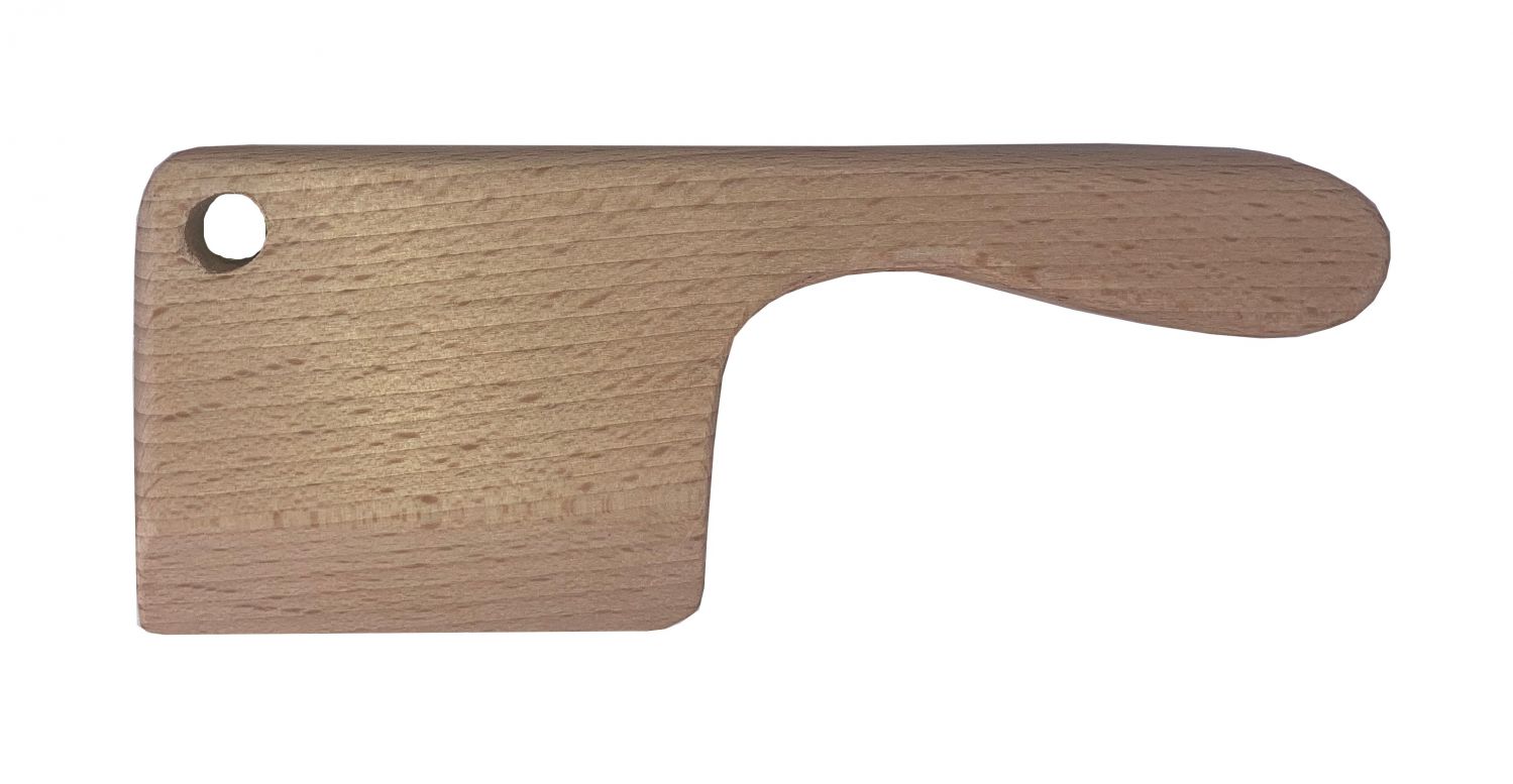 Cuchillo y tabla de cortar de madera de haya para niños