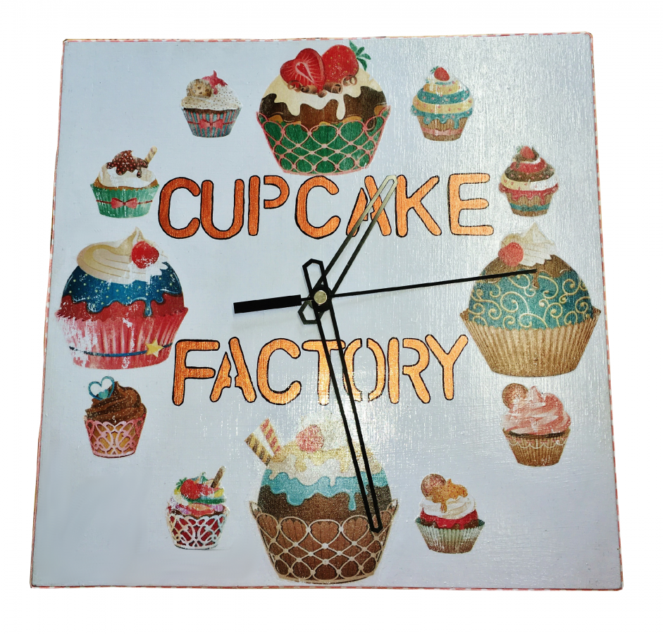 Reloj de madera modelo carrer "cup-cake 