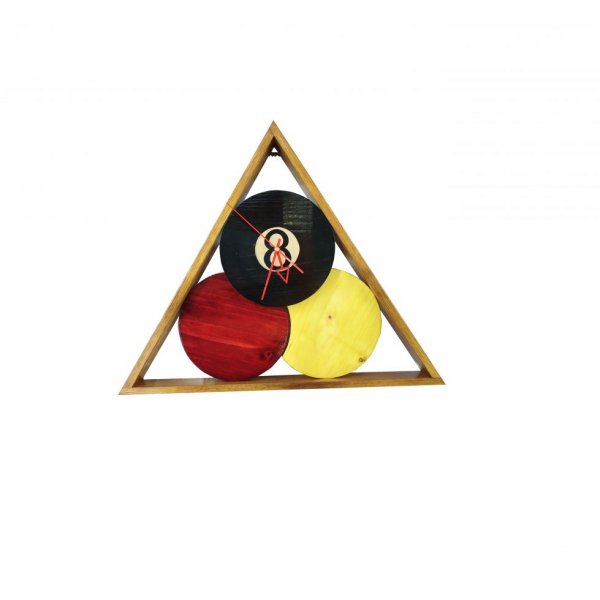 Reloj de madera maciza de casta&ntilde;o y pino modelo "billar