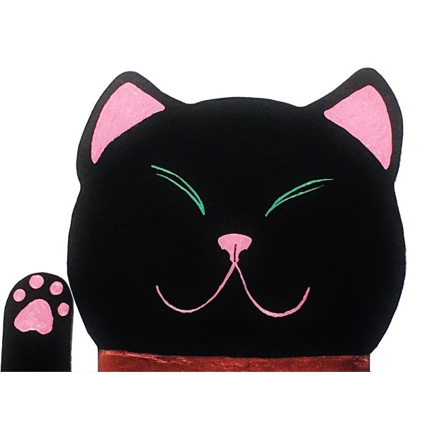 Reloj de madera modelo "Maneki-neko" gato chino