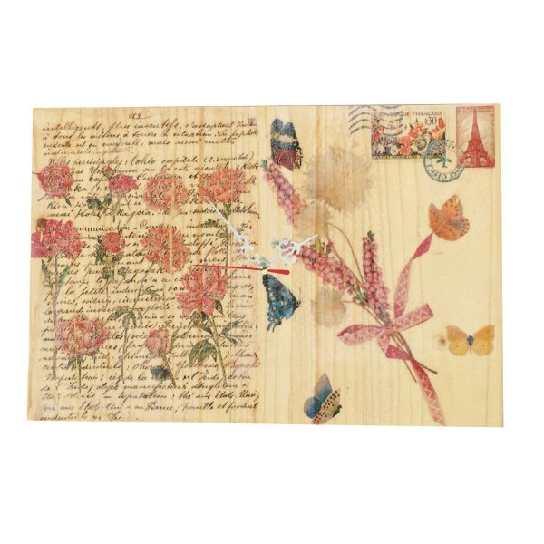 Reloj de pared rectangular decoraci&oacute;n Postal vintage