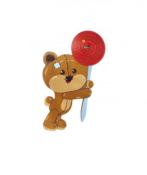 Reloj "osito y caramelo" mdf ni&ntilde;o