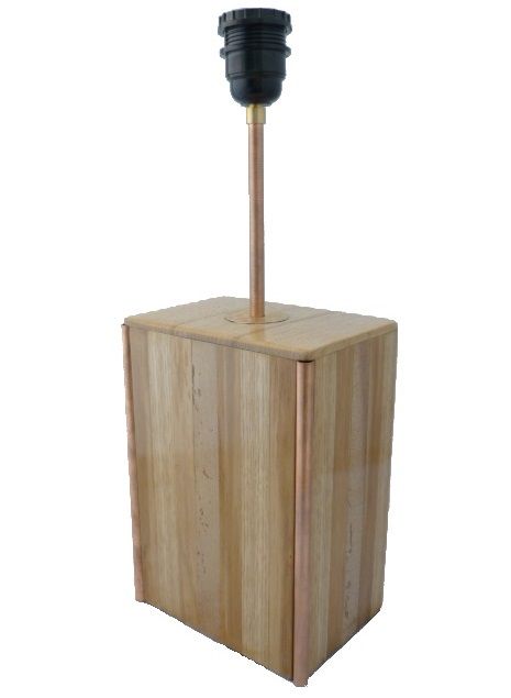 Lampara de Mesa 63 Cm, Madera noble : Castaño, Roble, Nogal