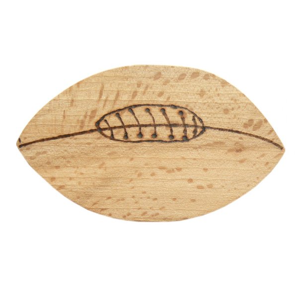 Abridor de botellas / abrebotellas en madera de haya modelo: bal&oacute;n de rugby