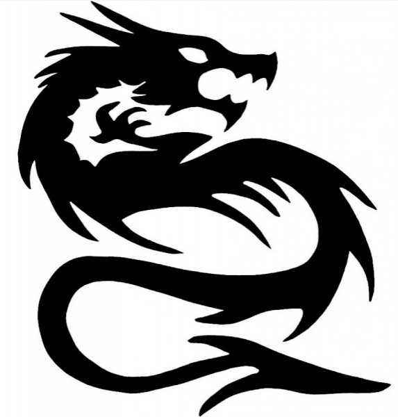 r&oacute;tulo de madera para puerta o pared modelo : drag&oacute;n tribal 49x40 cm negro