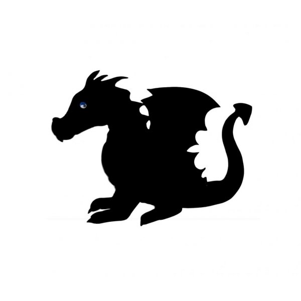 Letrero de madera para pared o puerta modelo : ni&ntilde;o drag&oacute;n 40x28 cm negro