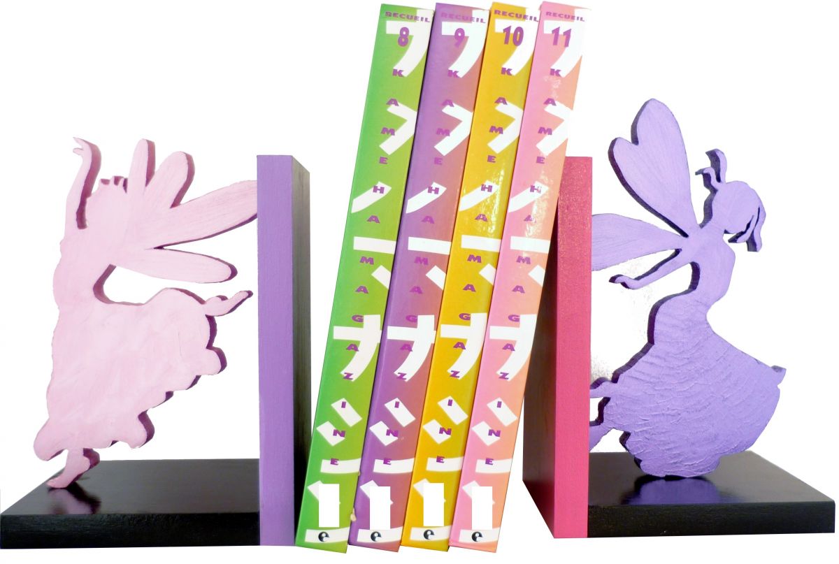 Sujetalibros moderno de madera "Happy Fairies