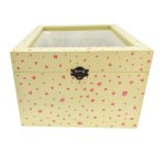 Caja de madera con tapa de cristal. Modelo : sakura amarillo