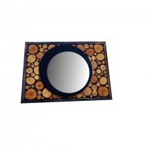 Espejo rectangular de madera de ébano 31 x 22