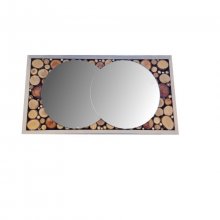 Espejo de tronco rectangular 39 x 20 cm gris