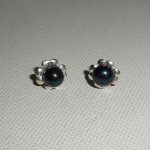 Pendientes con perla cultivada negra, plata 925