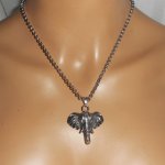 Collar de elefante con cadena de acero inoxidable