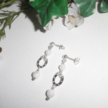 Pendientes de madreperla con herradura en plata 925