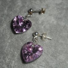 Pendientes de corazón de cristal Swarovski en plata 925