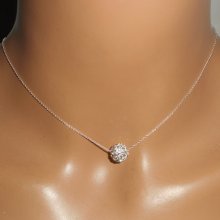 Collar de plata 925 con cuentas de cristal de Swarovski en una fina cadena