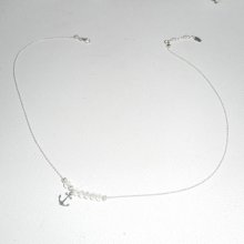 Collar gargantilla de plata 925 con ancla y cuentas de cristal