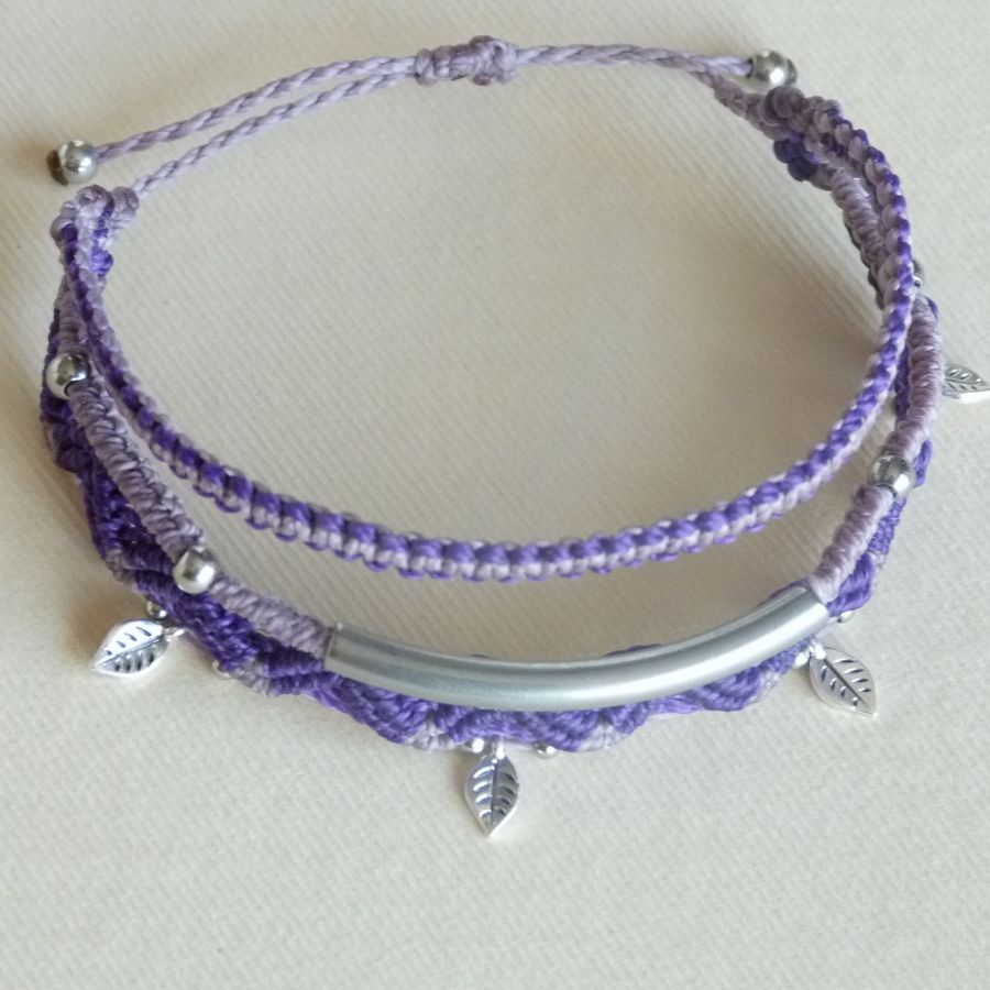 Pulsera 3 en 1 Multi-Row Violeta y Morado