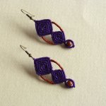 Pendientes de micro macramé, morados