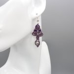 Pendientes de micromacramé, tono morado