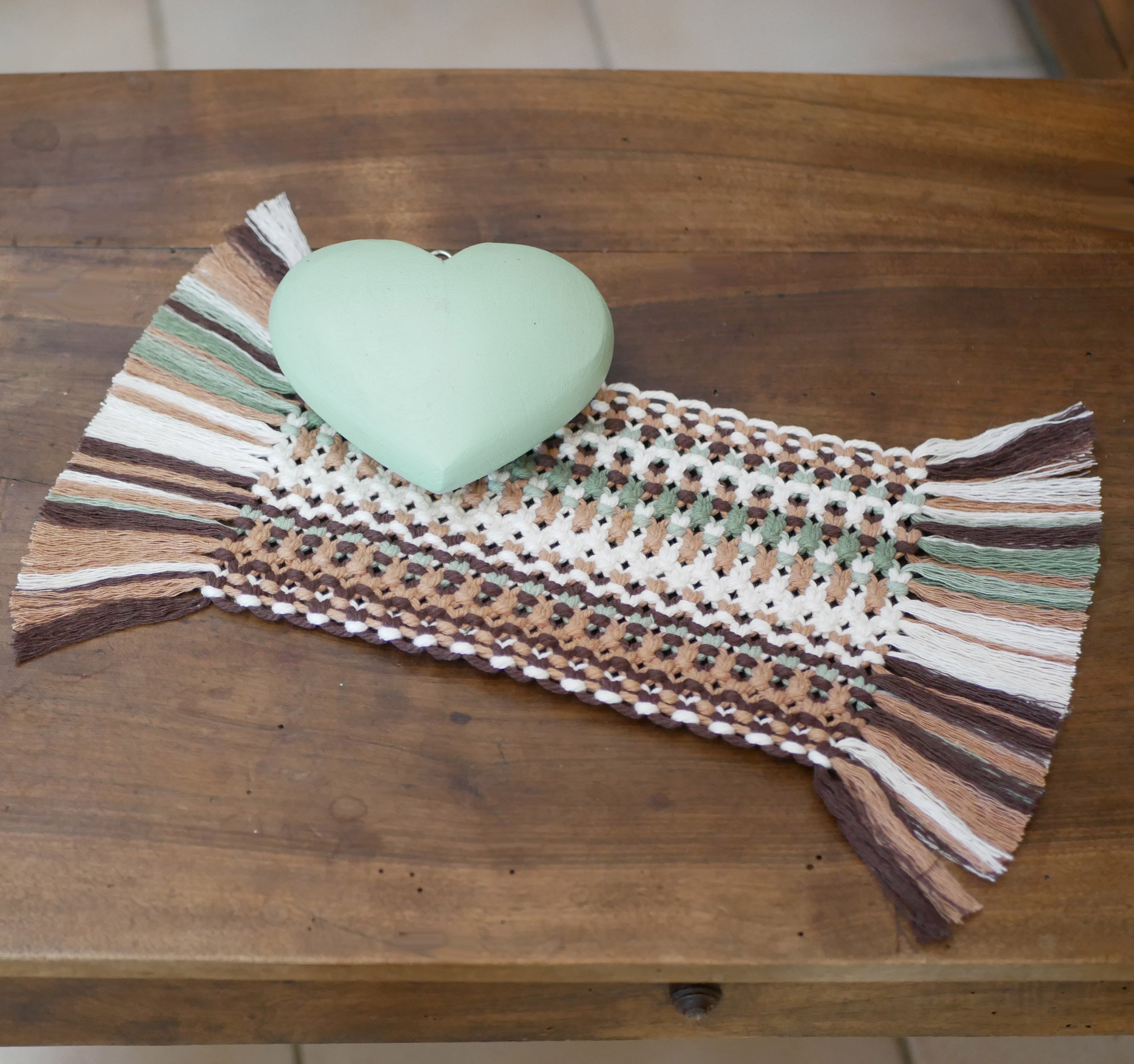 Set de table  "For&ecirc;t" en macram&eacute; fait main &agrave; personnaliser