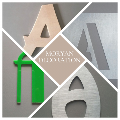Letras decorativas de madera o metal, nombres de puertas, soportes para decorar 
