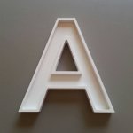 Letra hueca en PVC blanco ARIAL BOLD