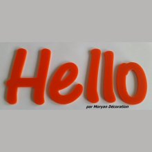 Letra Hello deco en plexiglás, altura 20 cm