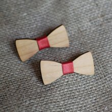 Pajarita de madera Pajarita miniatura con lazo