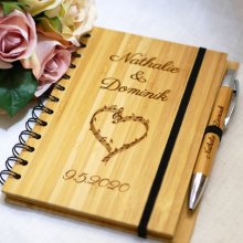 Libro de invitados de madera para boda o ceremonia personalizable