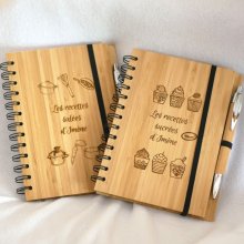 Cuaderno de madera Recetas de cocina para personalizar