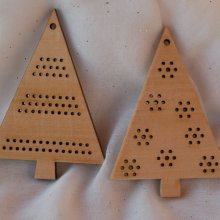 Dúo de árboles de Navidad de madera para bordar usted mismo 