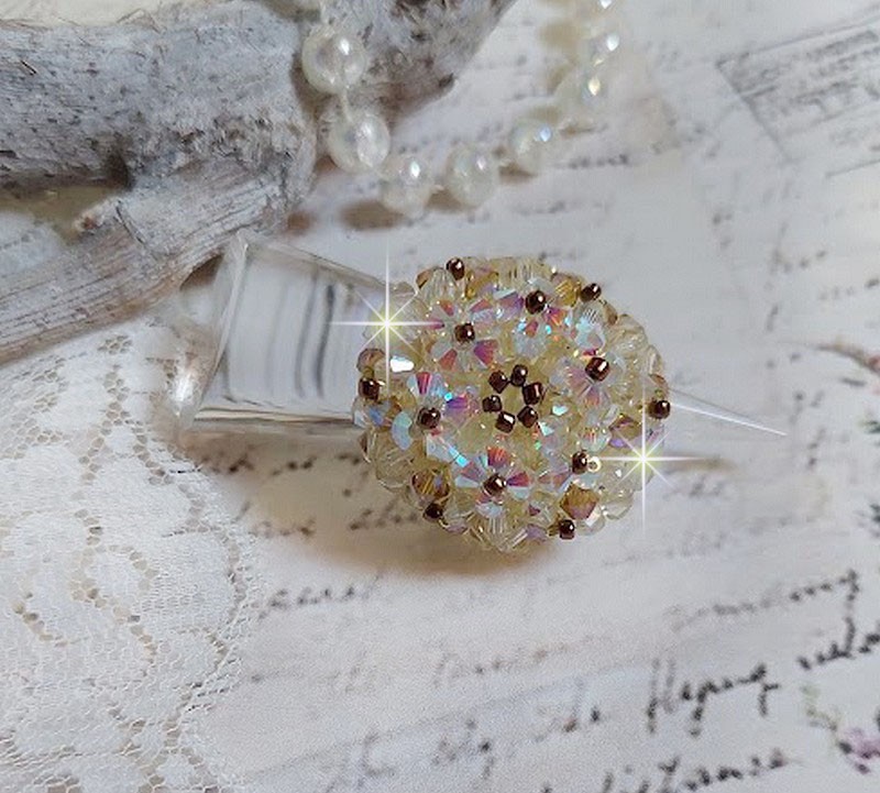 Anillo Aurora con facetas y peonzas de cristal Swarovski