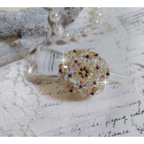 Anillo Aurora con facetas y peonzas de cristal Swarovski