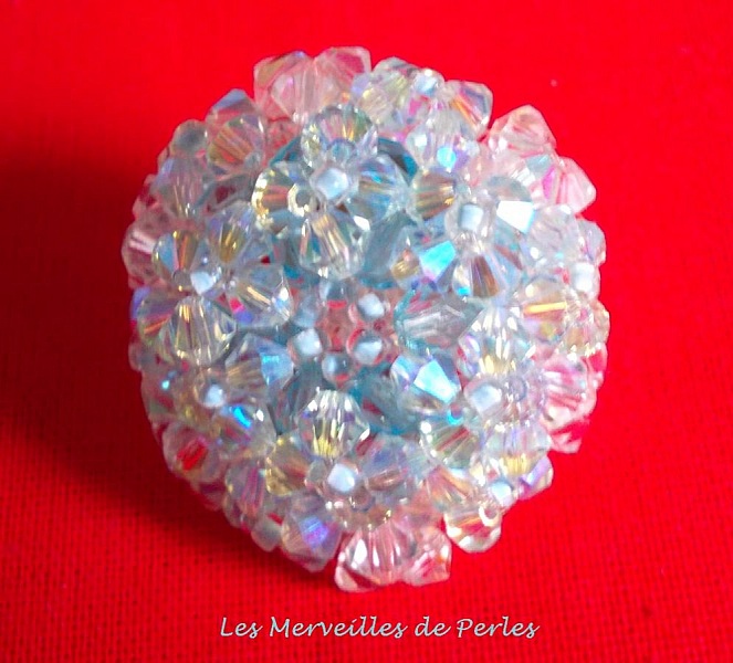 Anillo Azul Cristal con Facetas y Hileras de Cristal Swarovski