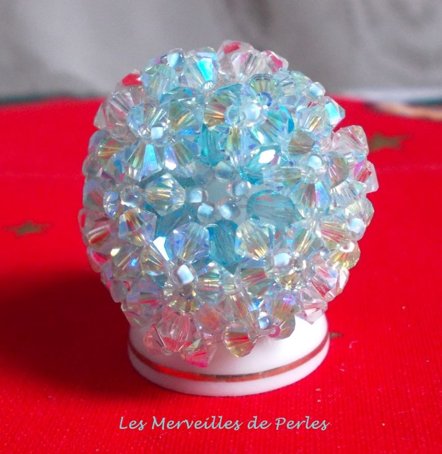 Anillo Azul Cristal con Facetas y Hileras de Cristal Swarovski