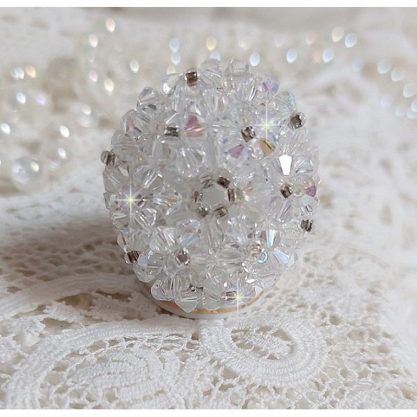 Anillo Flock con facetas y peonzas de cristal de Swarovski