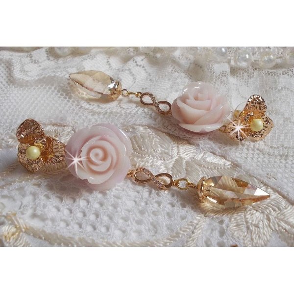 Bell'issim Violeta Rosa BO dorado con cristales de la Casa Swarovski y Zirconio