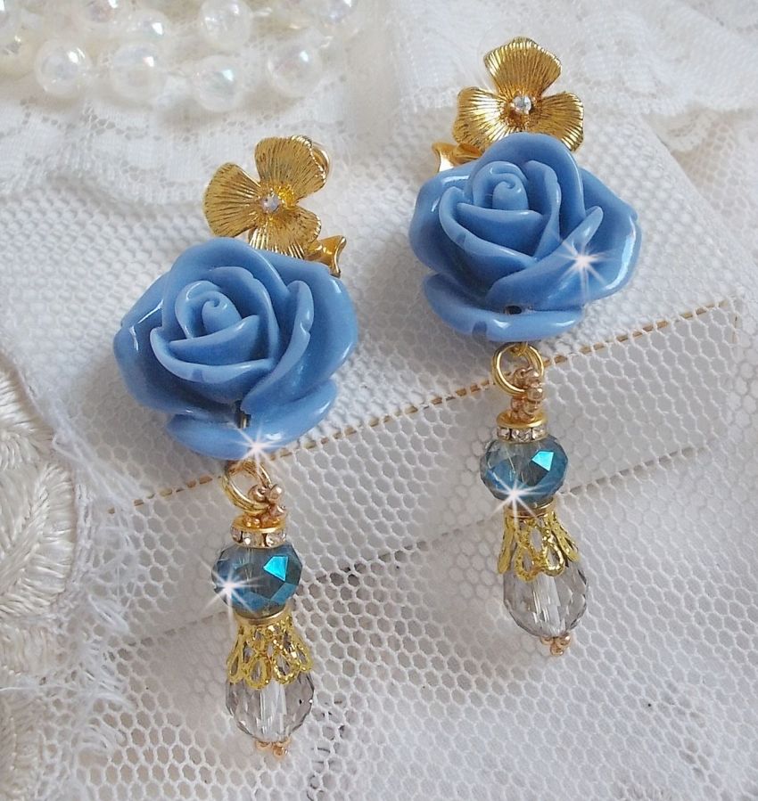 Barbudos Bell'issim Rosa Azul creados con Cristales Swarovski y Cristal de Bohemia