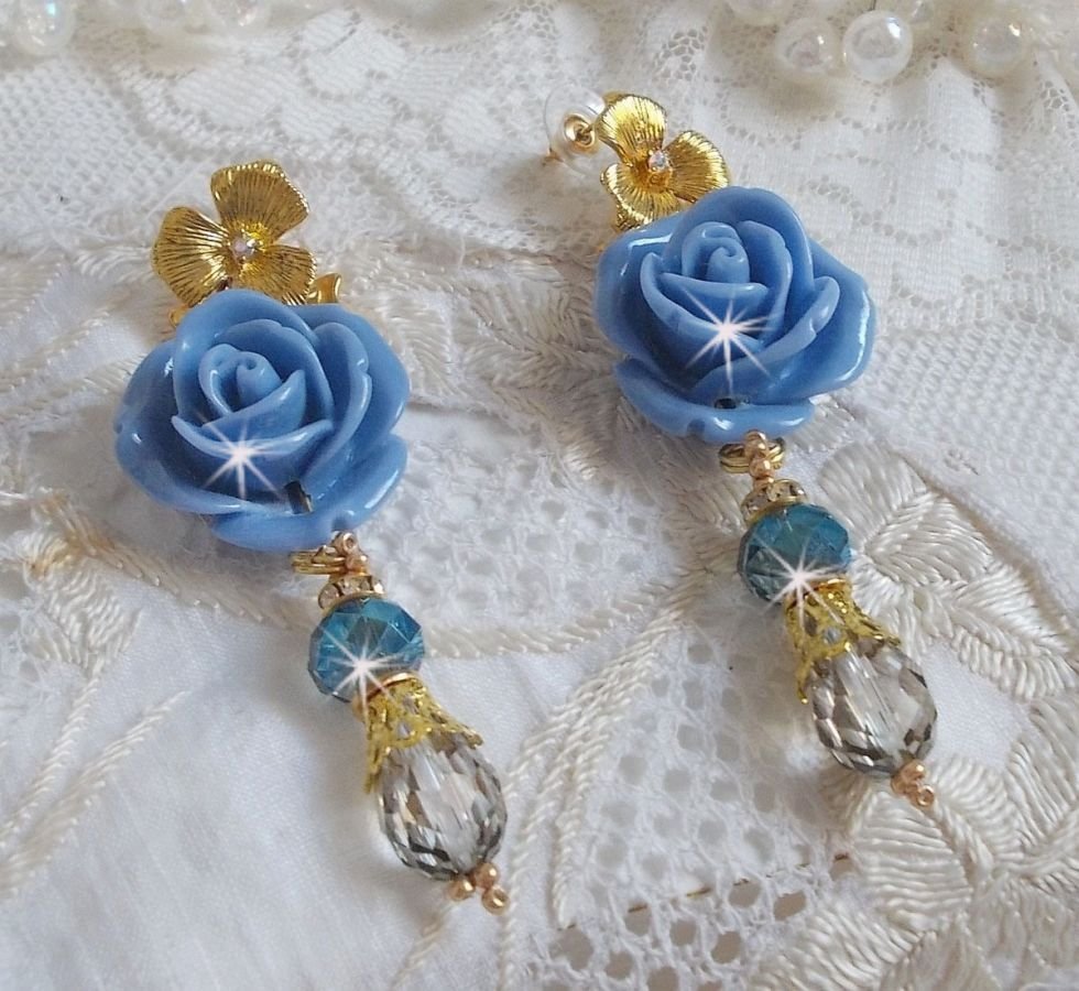 Barbudos Bell'issim Rosa Azul creados con Cristales Swarovski y Cristal de Bohemia