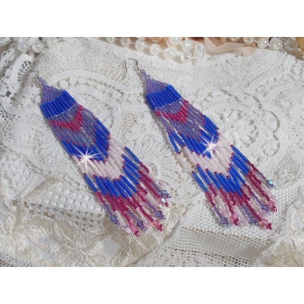 BO Constelaci&oacute;n con cristales de la Casa Swarovski, cuentas de Miyuki y Tubos