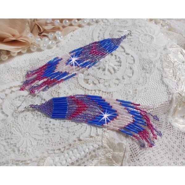 BO Constelaci&oacute;n con cristales de la Casa Swarovski, cuentas de Miyuki y Tubos