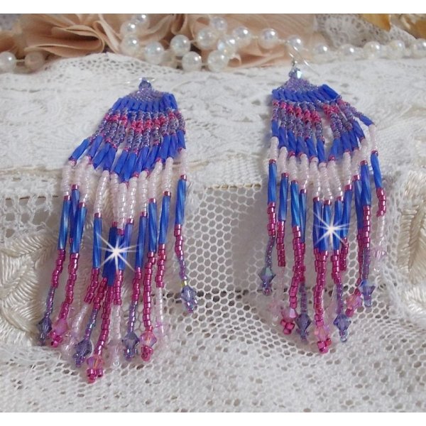 BO Constelaci&oacute;n con cristales de la Casa Swarovski, cuentas de Miyuki y Tubos