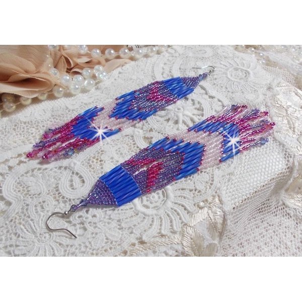 BO Constelaci&oacute;n con cristales de la Casa Swarovski, cuentas de Miyuki y Tubos