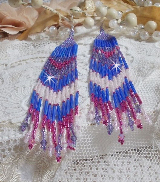 BO Constelaci&oacute;n con cristales de la Casa Swarovski, cuentas de Miyuki y Tubos