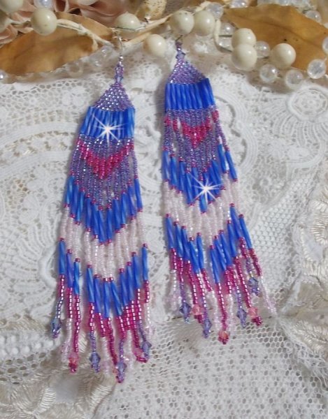 BO Constelaci&oacute;n con cristales de la Casa Swarovski, cuentas de Miyuki y Tubos