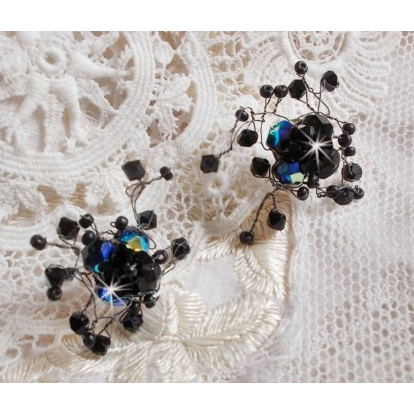 BO Douce Nuit con peonzas de cristal Swarovski y facetas de cristal