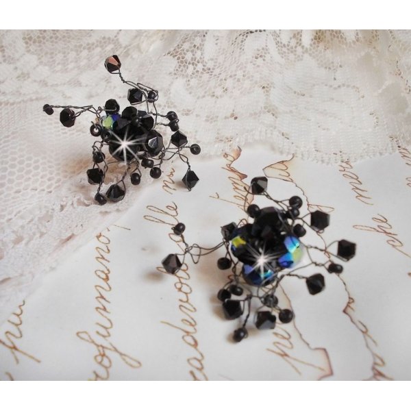 BO Douce Nuit con peonzas de cristal Swarovski y facetas de cristal