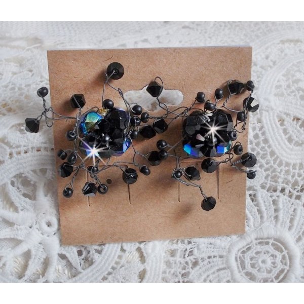 BO Douce Nuit con peonzas de cristal Swarovski y facetas de cristal