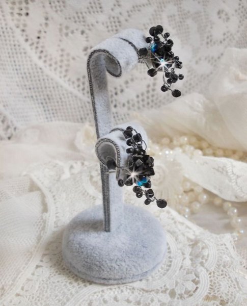 BO Douce Nuit con peonzas de cristal Swarovski y facetas de cristal