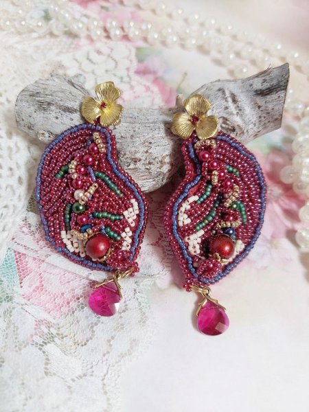 BO Enchantement d'Automne bordado con cristales Swarovski, perlas y rocallas